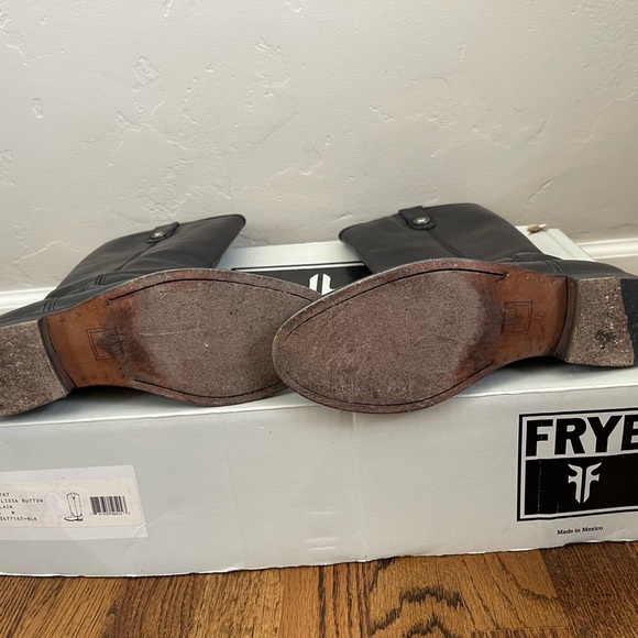 Frye Black Over the Knee Boots Sleek Leather Design - Picture 5 of 6